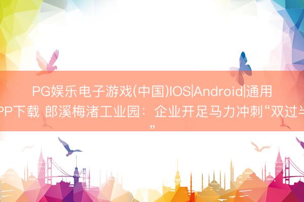 PG娱乐电子游戏(中国)IOS|Android|通用APP下载 郎溪梅渚工业园：企业开足马力冲刺“双过半”