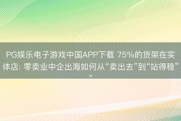 PG娱乐电子游戏中国APP下载 75%的货架在实体店: 零卖业中企出海如何从“卖出去”到“站得稳”
