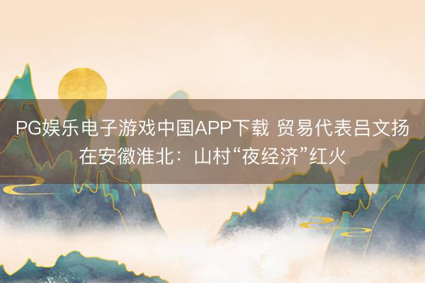 PG娱乐电子游戏中国APP下载 贸易代表吕文扬在安徽淮北：山村“夜经济”红火