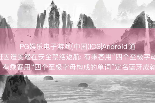 PG娱乐电子游戏(中国)IOS|Android|通用APP下载 好意思国一航班因遭受潜在安全禁绝返航: 有乘客用“四个至极字母构成的单词”定名蓝牙成就