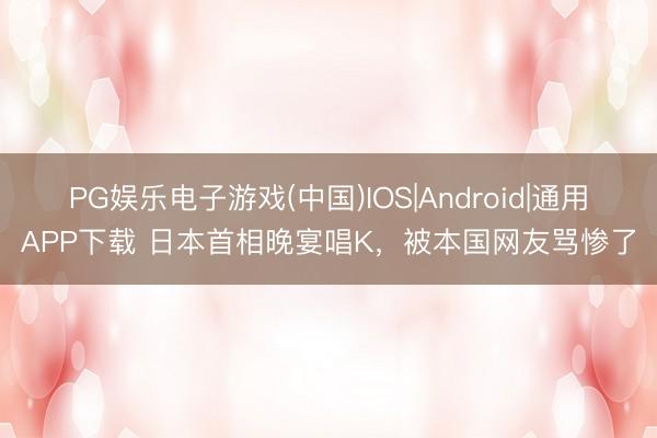 PG娱乐电子游戏(中国)IOS|Android|通用APP下载 日本首相晚宴唱K，被本国网友骂惨了